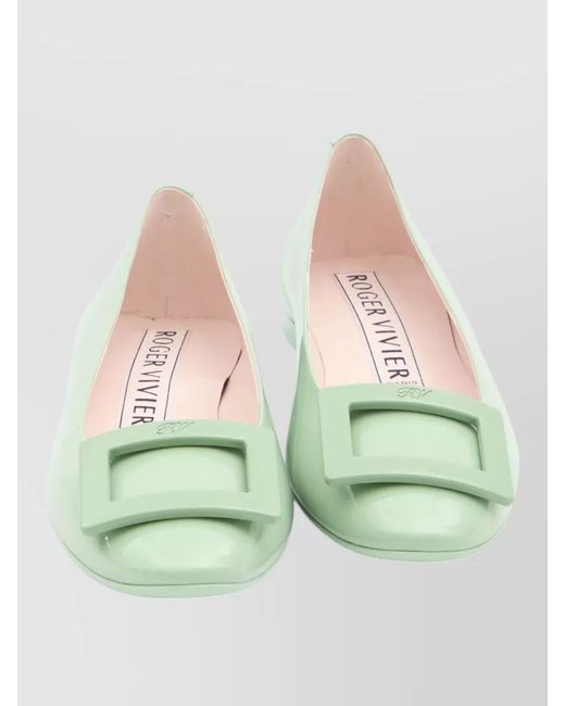 Roger Vivier Green Leather Ballerina Shoes