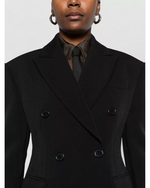 Frankie Shop Black Doyer Double Breasted Tailored Blazer Jacket