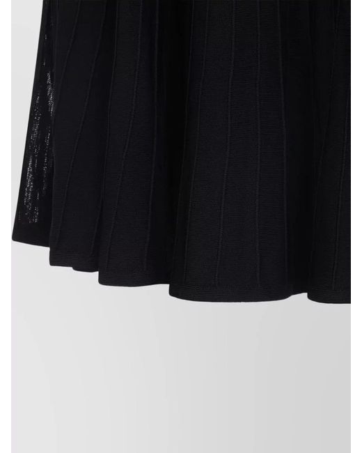 Ralph Lauren Black Celia High Waist Midi Pleated Skirt
