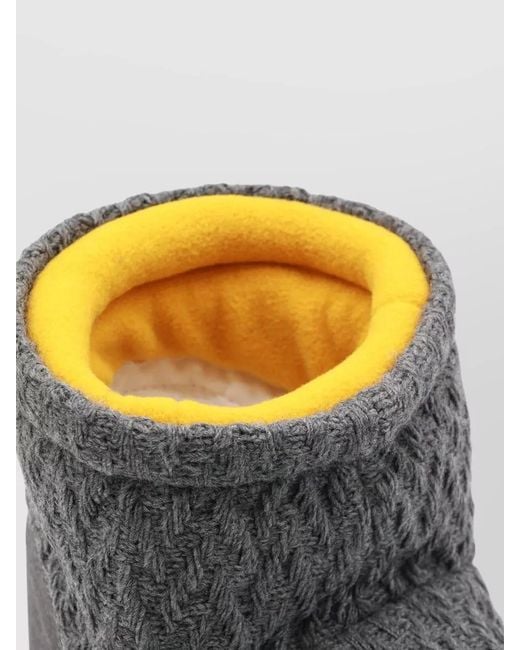 Moon Boot Gray Ankle Length Knit Texture Boots