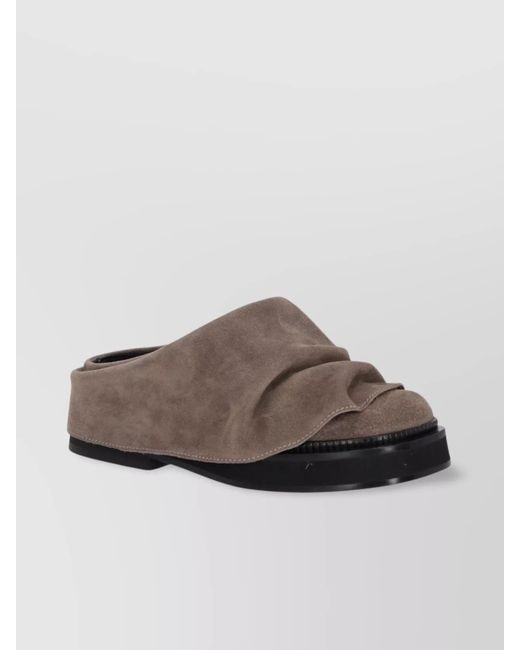 The Attico Brown Suede Leather Mini Robin Slippers