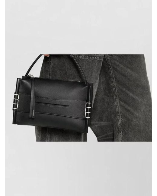 J.W. Anderson Black Rectangular Shoulder Bag Top Handle Strap