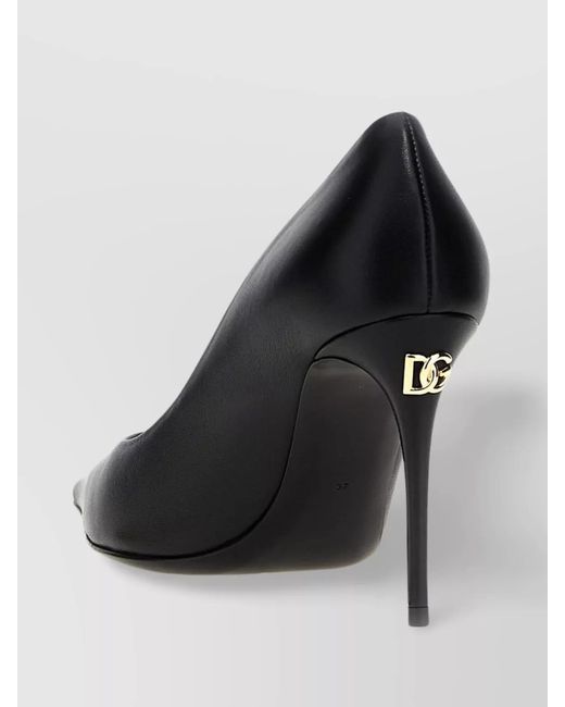 Dolce & Gabbana Black Leather Pointed-Toe Pumps