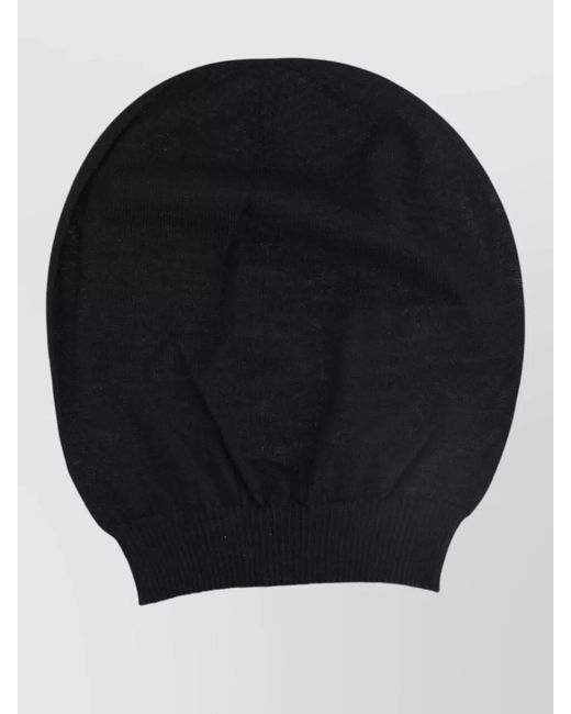 Rick Owens Black Casual Knitted Lightweight Soft Stretch Hat for men