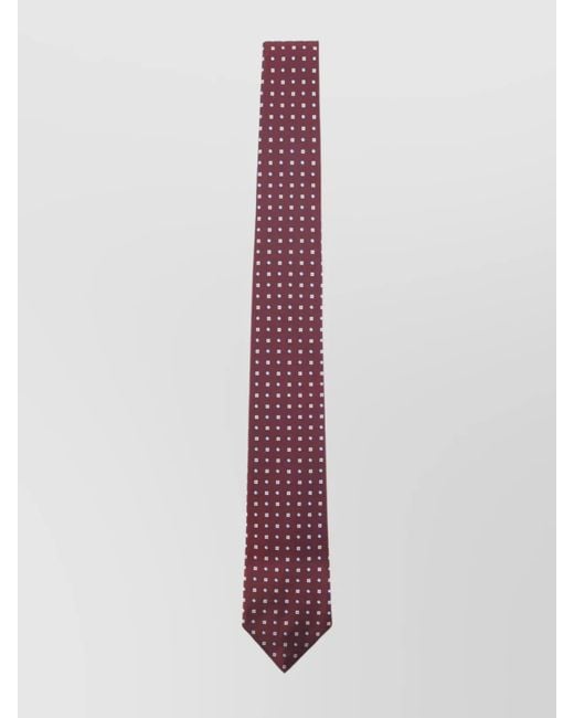 Kiton Purple Slim Patterned Tie Pointed Tip for men