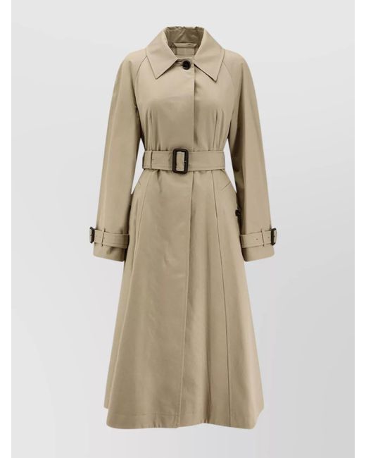 Burberry Natural Cotton Single-Breasted Belted Trench Coat