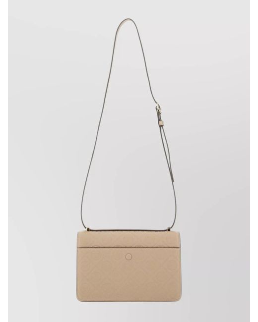 Tory Burch White T Monogram Leather Shoulder Bag