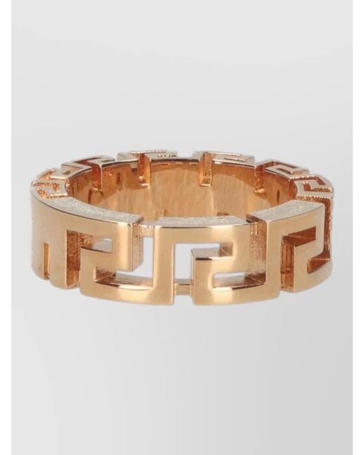Versace Natural Bijoux Ring Engraved Geometric Pattern Finish for men