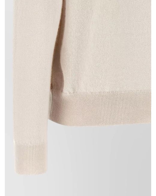 Ballantyne Natural Cashmere Diamond-Intarsia Turtleneck Sweater