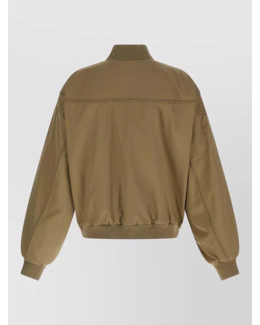 Willy Chavarria Green Gas Station Bomber Jacket Stand Collar Ribbed for men