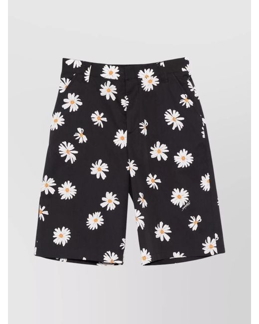 Moschino Blue Margherite Print Straight Bermuda Shorts for men