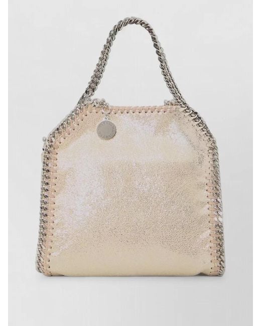 Stella McCartney Natural Falabella Micro Shoulder Bag Chain Detail