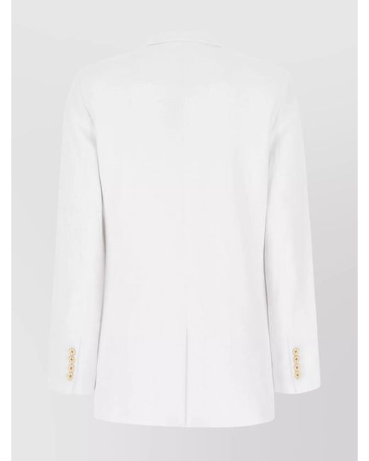 Michael Kors White Peak Lapels Structured Blazer