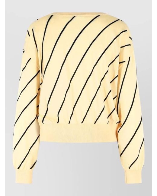 Versace Metallic Wool Cardigan Cropped Striped Front Pockets