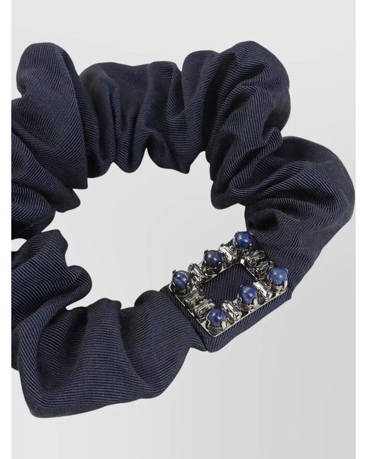 Roger Vivier Blue Cotton Scrunchie