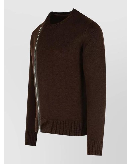 Sacai Brown Wool Sweater Jacket for men