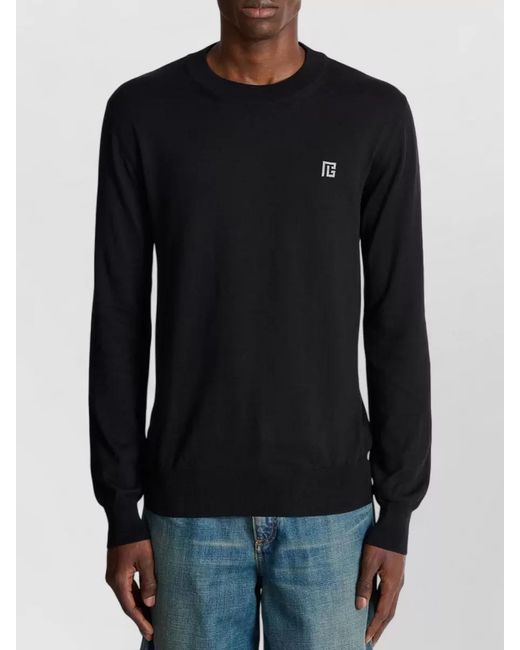 Balmain Blue Crew Neck Jumper