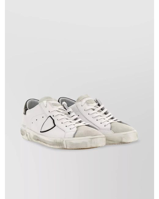 Philippe Model Metallic Leather Low-Top Sneakers for men