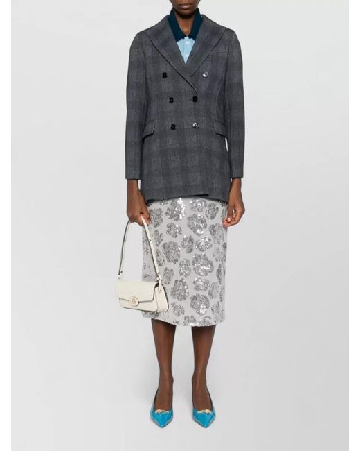 Circolo 1901 Blue Double Breasted Cotton Blend Tailored Jacket