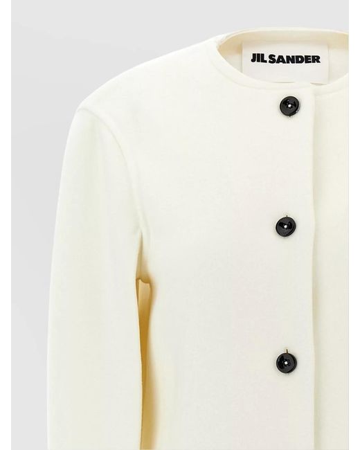 Jil Sander Natural Wool Fitted Jacket