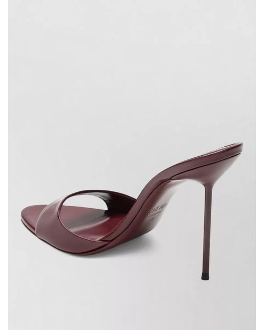 Paris Texas Pink Leather Open Toe Mules Stiletto Heel