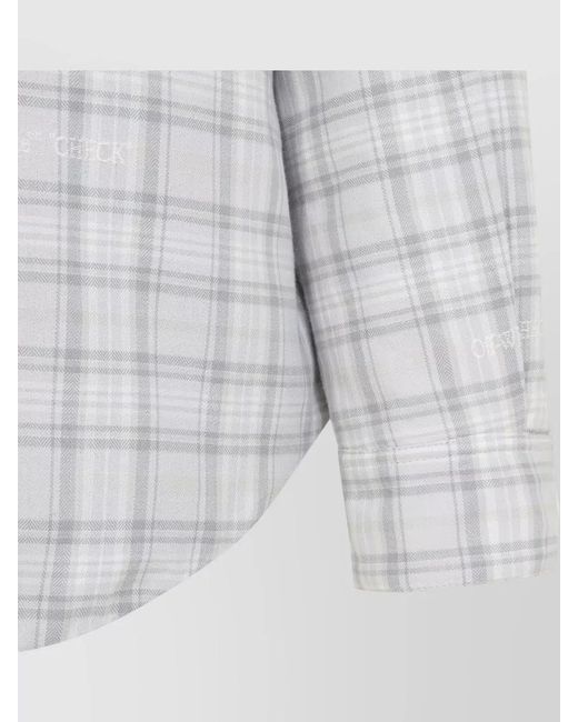 Off-White c/o Virgil Abloh White Flannel Wool Overshirt Padded Coat for men