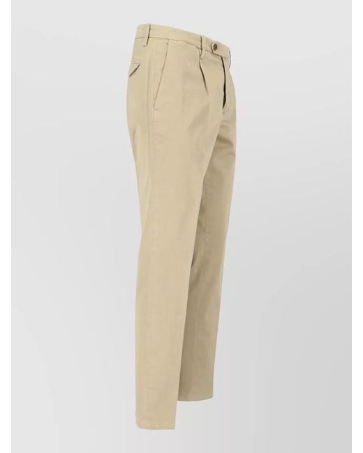 Briglia 1949 Natural Straight Leg Pants Belt Loops Pleated Front for men