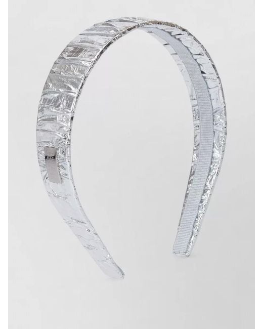 MM6 by Maison Margiela White Metallic Textured Design Hair Accessory Set