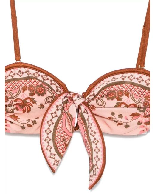 Zimmermann Gray Aster Bikini Set Scarf Floral Paisley