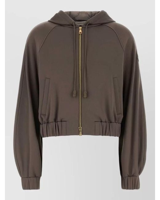Moncler Brown Cropped Jersey Jacket
