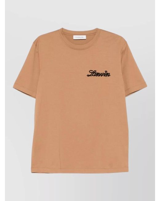 Lanvin Natural Cotton Logo-Print Short-Sleeve T-Shirt for men