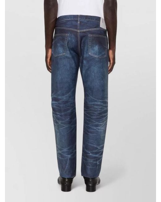 Junya Watanabe Blue Cotton Nylon Denim Trousers Straight Leg Design for men