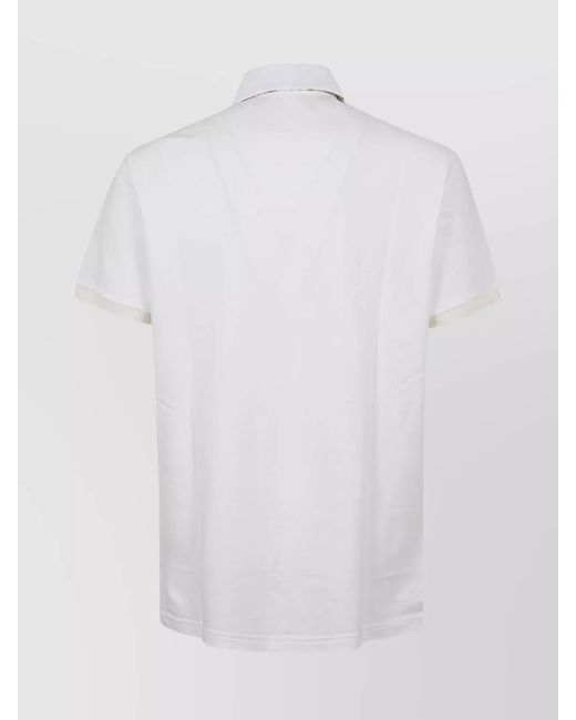 Etro White Cotton Logo Polo Shirt for men