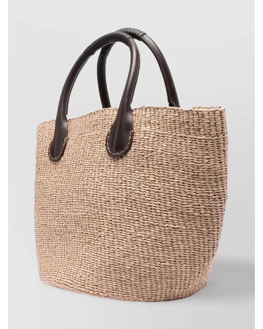 Chloé Black Palma Raffia Beach Bag