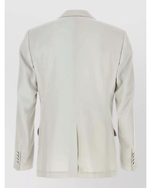 Dolce & Gabbana White Wool Blazer Single Breasted Notch Lapel for men