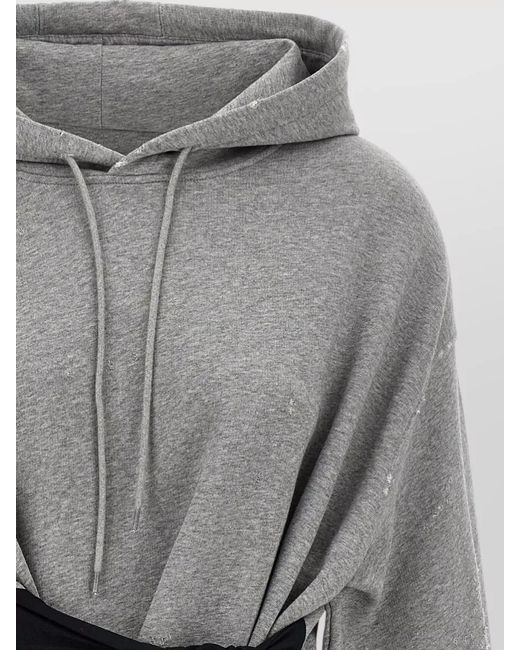 MM6 by Maison Margiela Gray Cotton Hoodie Mini Dress