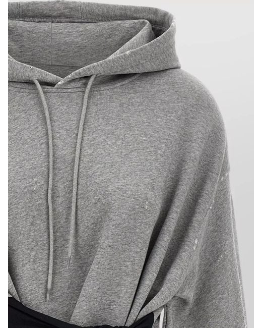 MM6 by Maison Margiela Gray Hooded Dress Gloves And Front Pocket