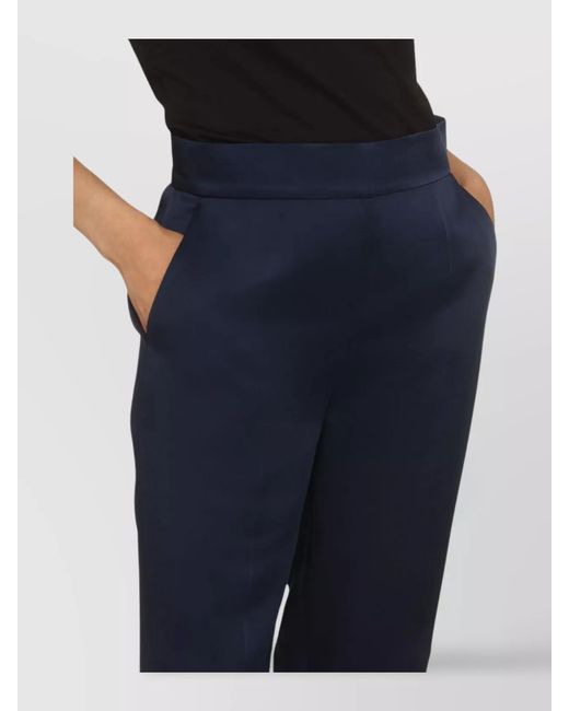 Max Mara Blue Straight-Leg Tailored Trousers