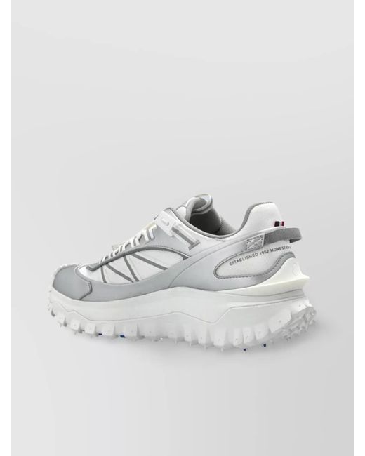 Moncler White Leather Low-Top Sneakers for men