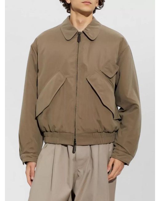 Giorgio Armani Natural Casual Collared Coat Nylon And Silk Blend for men