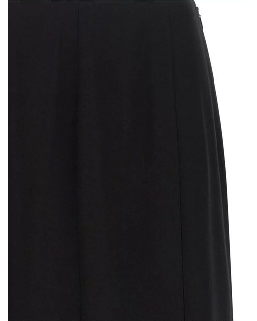 Valentino Garavani Black Crepe De Chine Skirt Asymmetric Hem