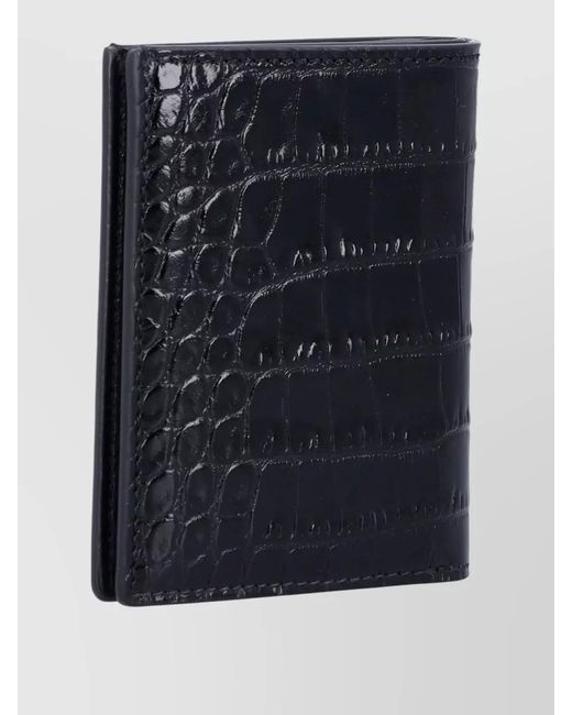 Tom Ford Black Crocodile Embossed Leather Wallet for men