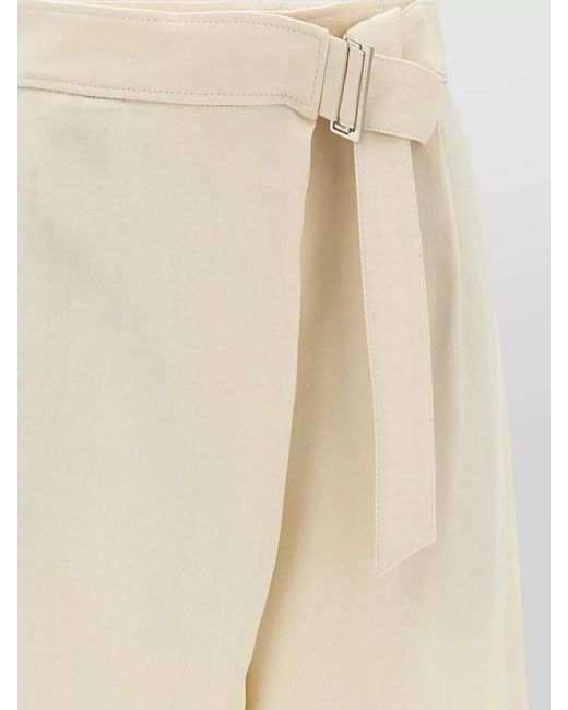 Brunello Cucinelli Natural Linen Blend High-Rise Wide-Leg Trousers
