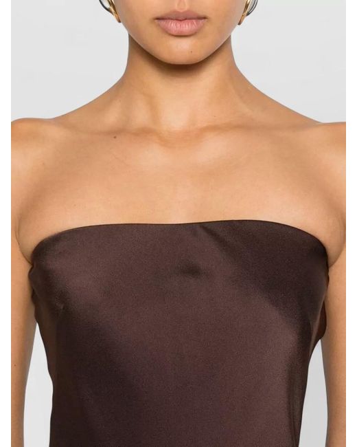 Forte_forte Brown Strapless Maxi Dress