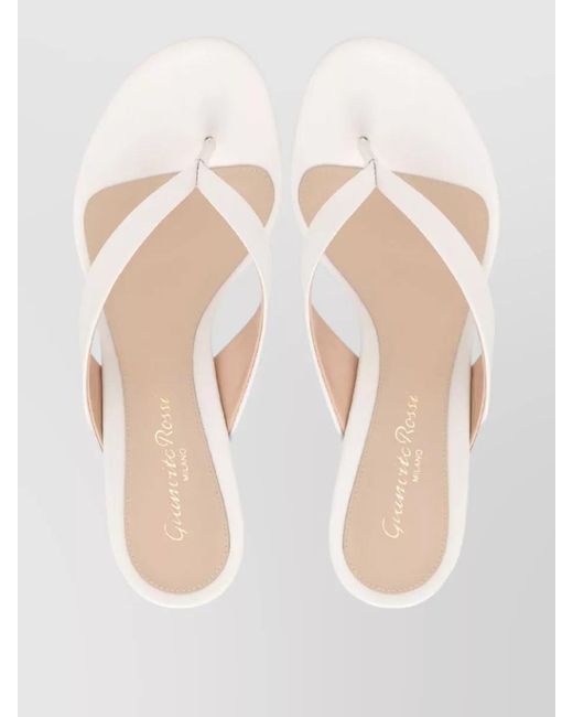 Gianvito Rossi Natural Sofia Thong 70 Leather Sandals Open Toe