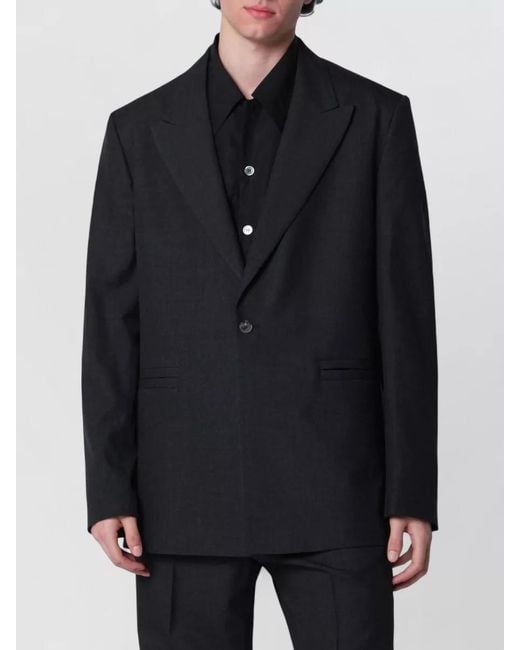 NAMACHEKO Black Single Breasted Coat for men