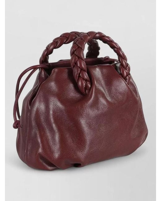 Hereu Red Bombon Medium Leather Shoulder Bag