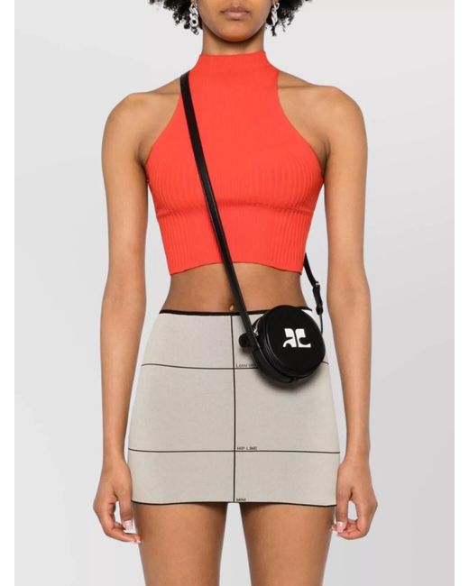 Courreges Black Très Leather Shoulder Bag