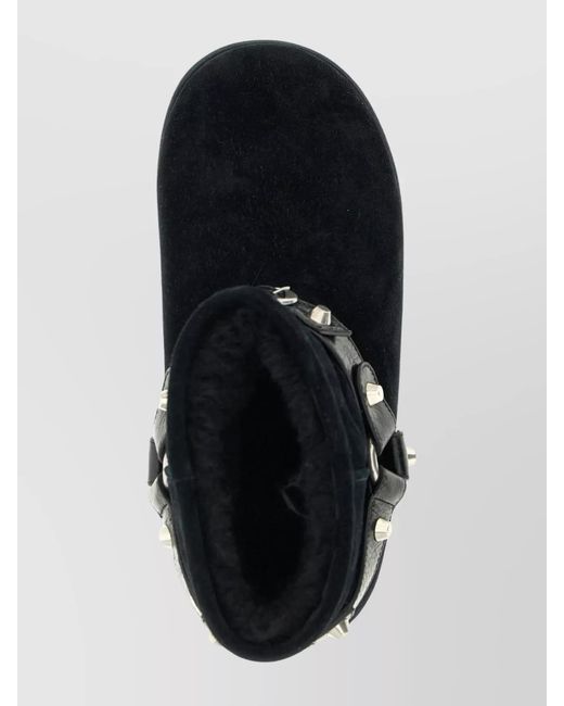 Balenciaga Black Leather Studded Ankle Boots