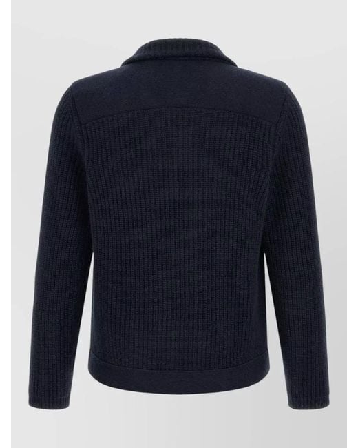 Brunello Cucinelli Blue Marina Cashmere Cardigan Double Breasted Design for men